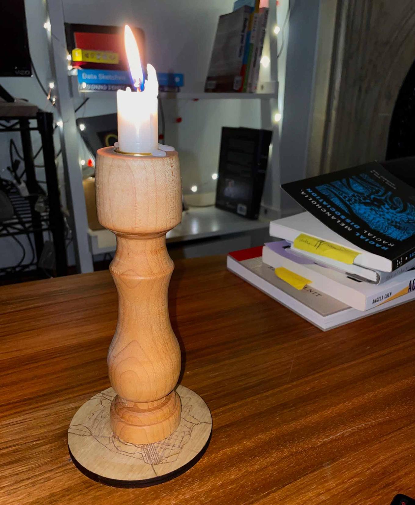 Candlestick in use