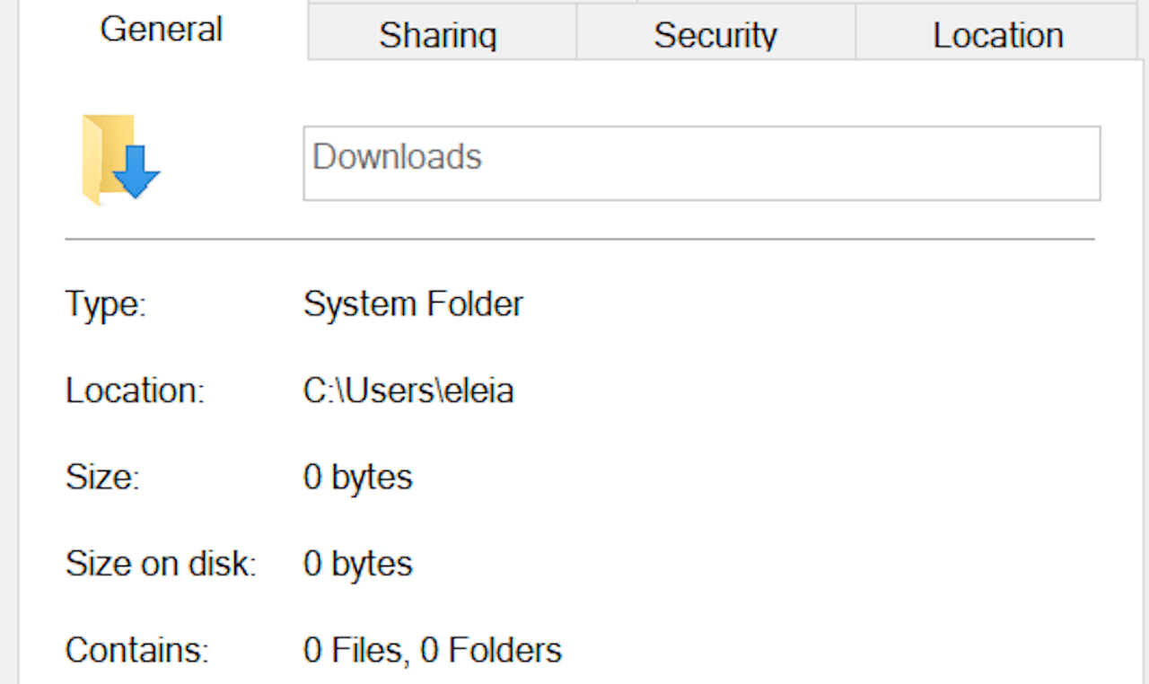 Screenshot of downloads