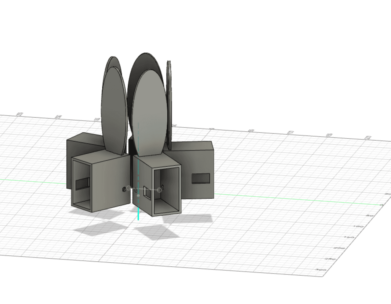 Mockup of multi-leaf assembly in Fusion360